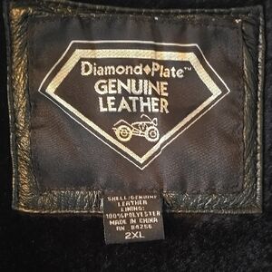 Diamond Plate Genuine Leather Patriotic Jacket.